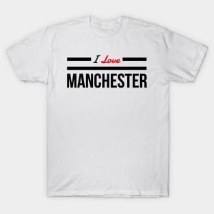 I Love Manchester Casual Souvenir Lads Mens Top T-Shirt